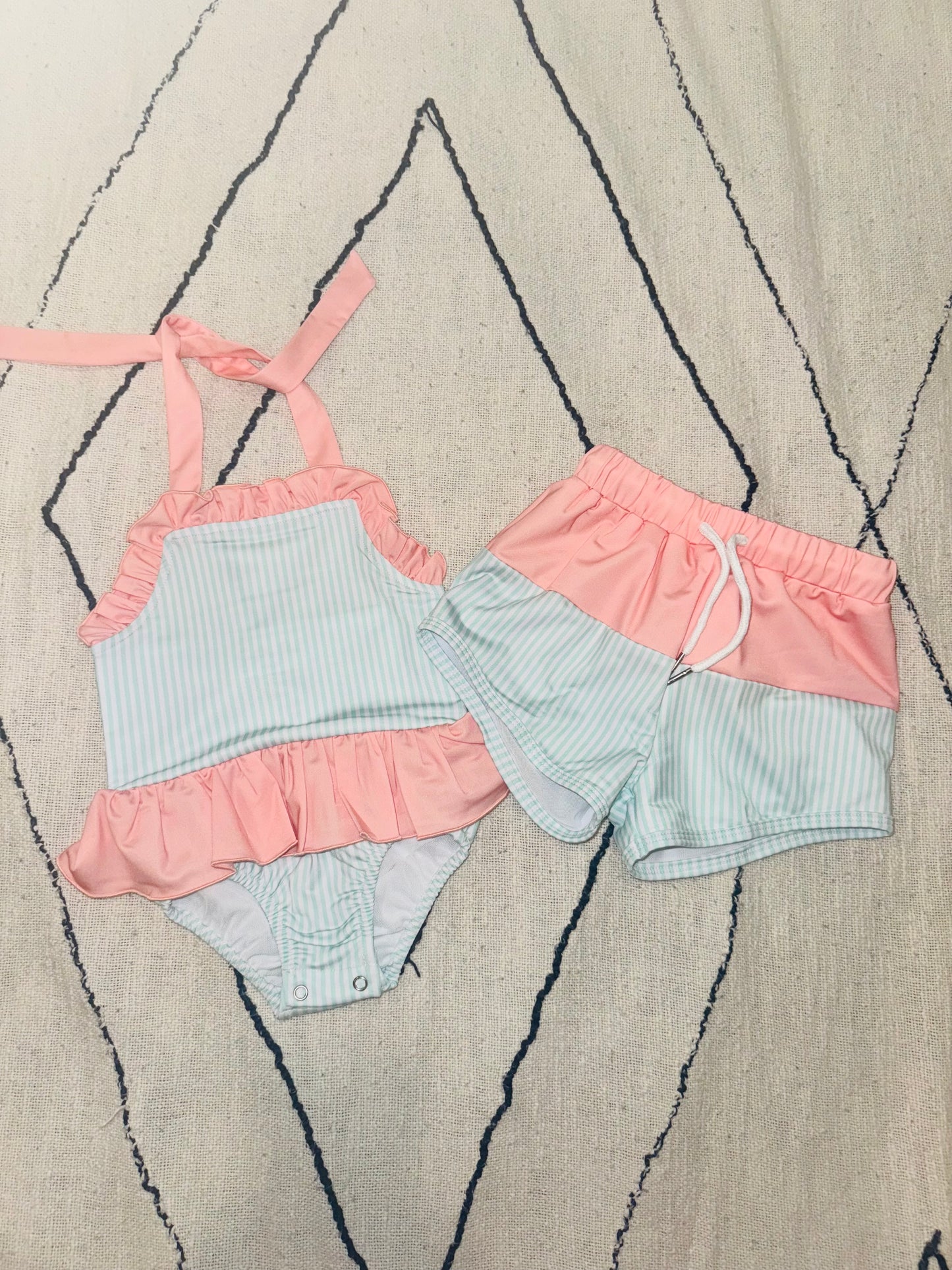 RTS striped sibling swim matches