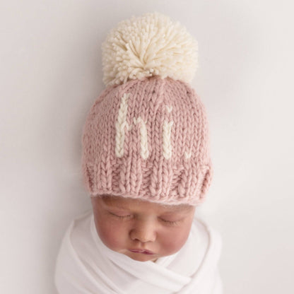 Hi. Rosy Hand Knit Beanie Hat Baby & Kids