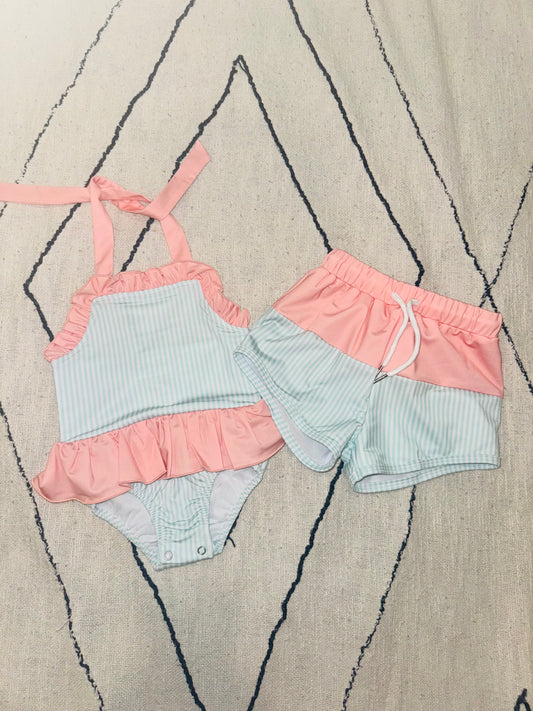 RTS striped sibling swim matches