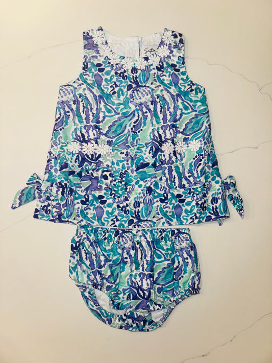 RTS lily’s coral  girls diaper set
