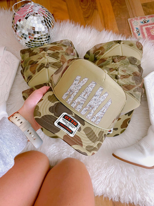 Mama camo trucker hats