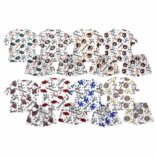 Girls scalloped collegiate sets