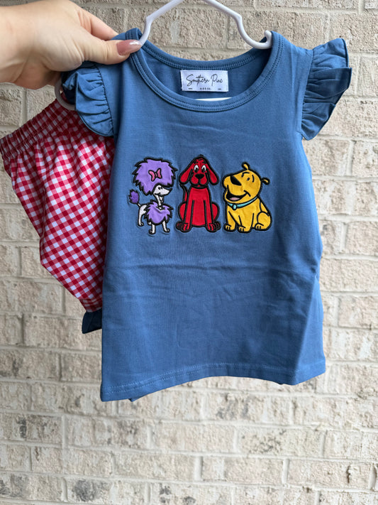 RTS big red dog girls short set