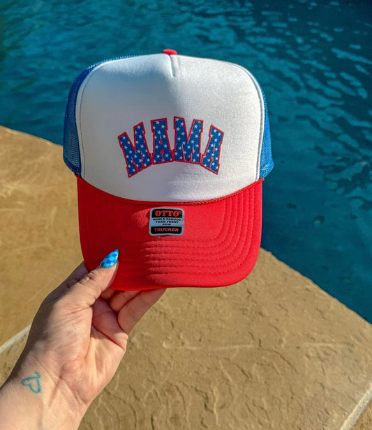 Mama 4th puff trucker hat