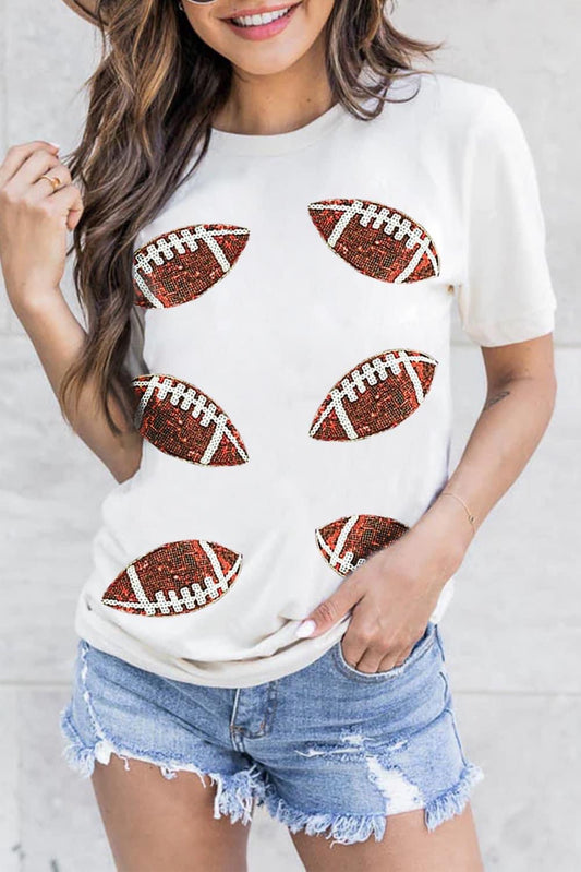 RTS football sequin football tee